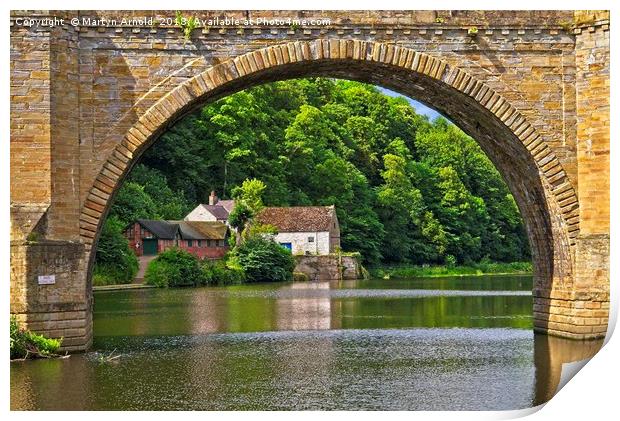 RIver Wear, Prebends Bridge  and Boathouse in Durh Print by Martyn Arnold