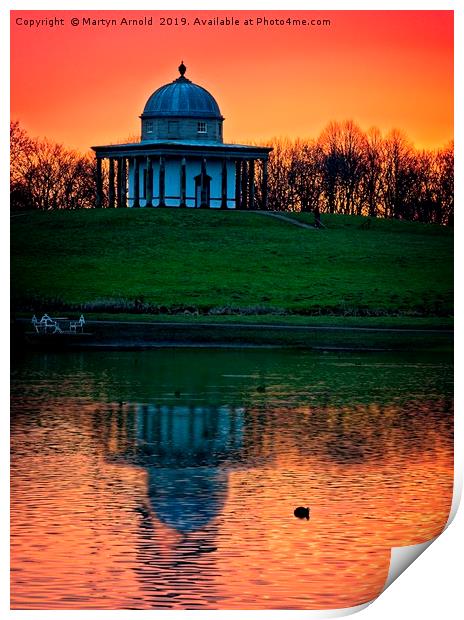 Sunset at the Temple Print by Martyn Arnold