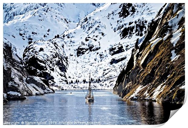 Sailing into Trollfjord Norway Print by Martyn Arnold