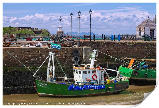 Maryport Harbour and lighthouse Print by Martyn Arnold