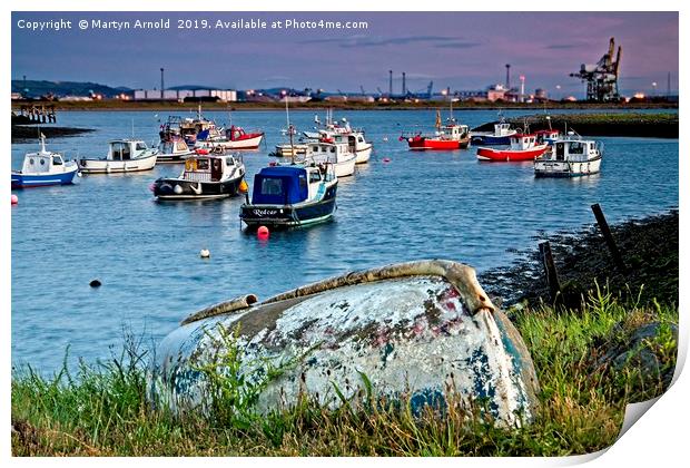 Paddy's Hole at South Gare Evening Light Print by Martyn Arnold