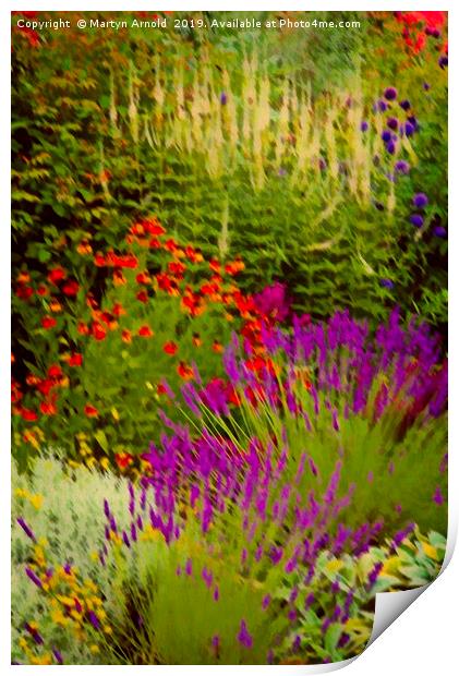 Artistic Summer Flower Border Print by Martyn Arnold