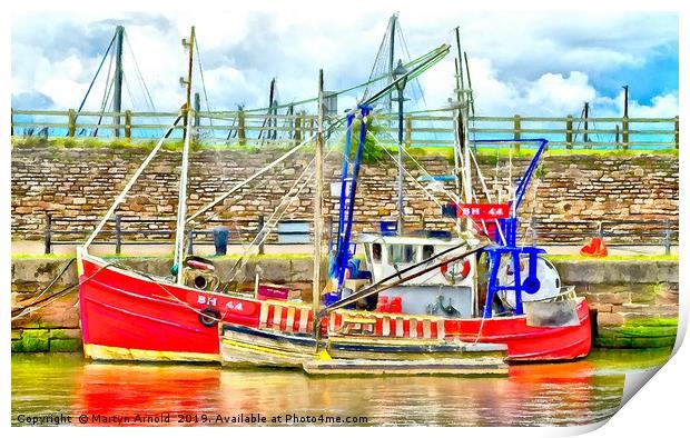 Fishing Boat digital art Print by Martyn Arnold