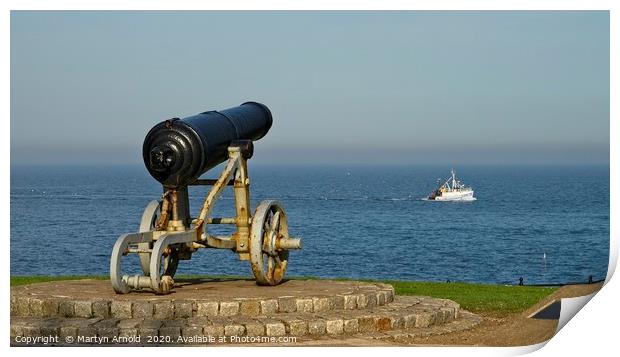 Crimea War Cannon on Hartlepool Headland Print by Martyn Arnold