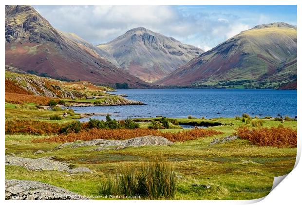 Great Gable Mountain, WastWater, Lake District Print by Martyn Arnold