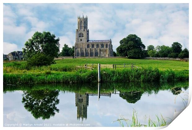 Fotheringhay Church and River Nene Northamptonshire Print by Martyn Arnold