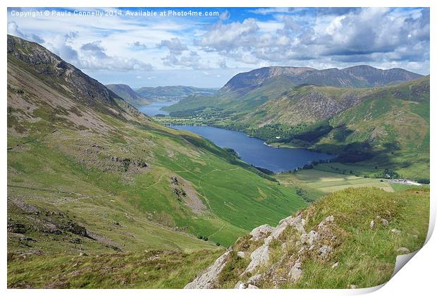  Buttermere and Crummock Water Print by Paula Connelly