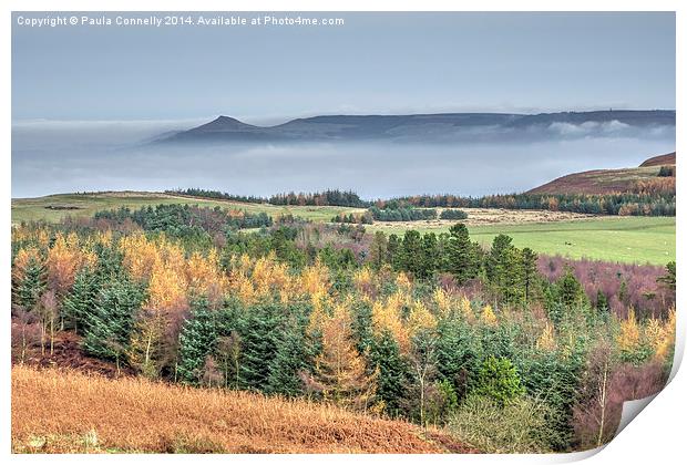  Mist surrounds Roseberry Topping Print by Paula Connelly