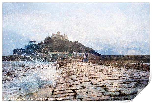 St Michael's Mount, Cornwall, Splash Print by Jean Gill