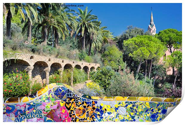 Park Guell Barcelona Print by Jean Gill