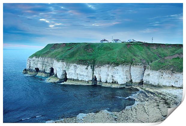 Thornswick Bay Cliffs Yorkshire UK Print by Jean Gill