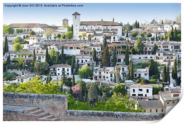 Granada from the Alhambra Print by Jean Gill