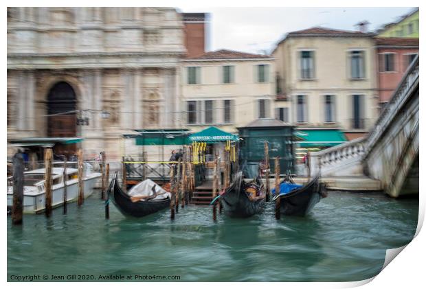 Venice waterfront 3 Print by Jean Gill