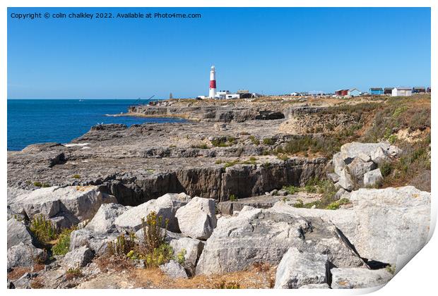 Portland Bill Lighthouse, Dorset Print by colin chalkley