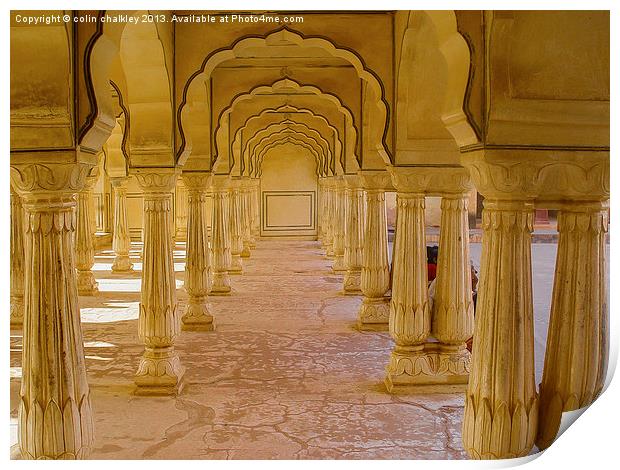 Indian Architecture - Amber Fort Print by colin chalkley