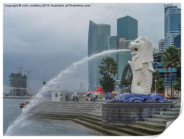 Singapore Merlion Print by colin chalkley