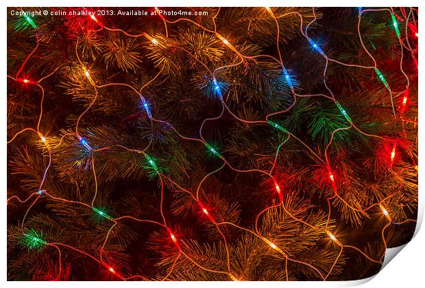 Outside Christmas Lights 2013 Print by colin chalkley