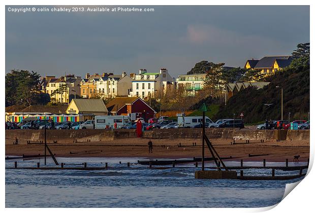 An English Beach Scene at Twilight Print by colin chalkley