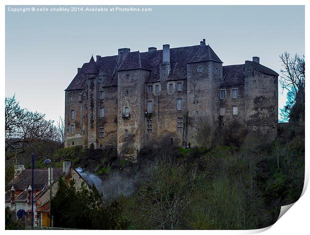 Le château de Boussac Print by colin chalkley