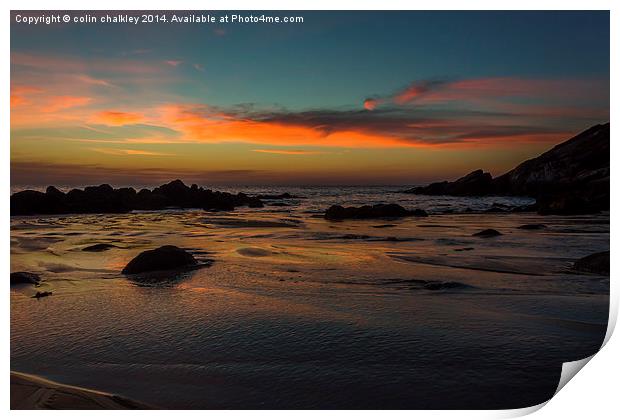 22 minutes after sunset Print by colin chalkley