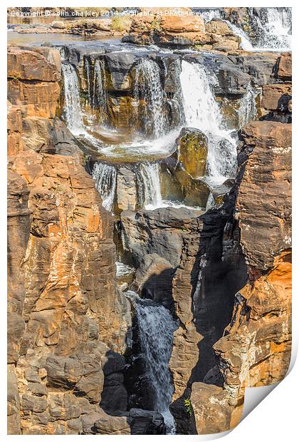 Upper Blyde Rver Canyon Waterfalls Print by colin chalkley