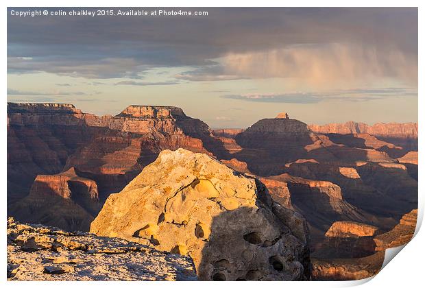 Sunset in the Grand Canyon - Southern Rim Print by colin chalkley