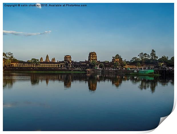  The Iconic 5 Spires of Angkor Wat - Cambodia Print by colin chalkley