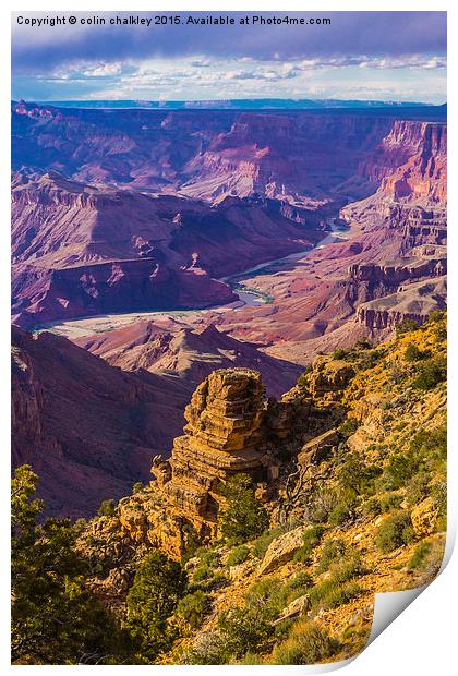 Sunset in the Grand Canyon - Southern Rim Print by colin chalkley