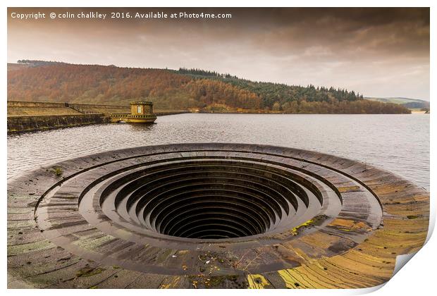 Ladybower Reservoir Overflow Print by colin chalkley