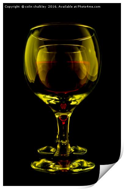 Two Wine Glasses Print by colin chalkley