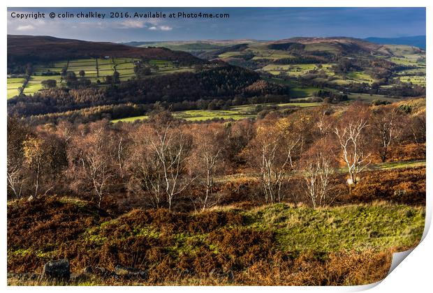 View from Stanage Edge Print by colin chalkley