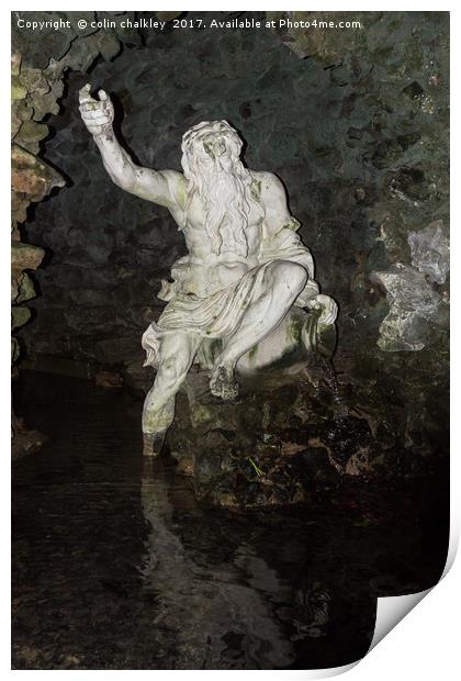 Neptune at Stourhead Print by colin chalkley