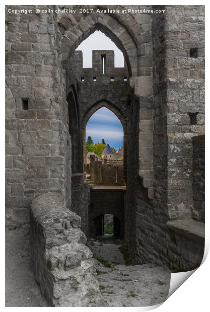 Enchanting Carcassonne Portals Print by colin chalkley
