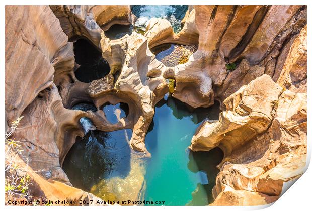 Bourkes Luck Potholes - South Africa Print by colin chalkley