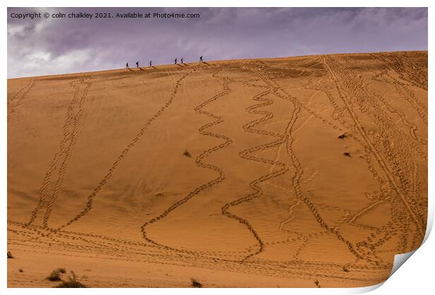 Footsteps in the sand Print by colin chalkley