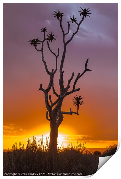Sunset in Fish River Canyon Namibia Print by colin chalkley