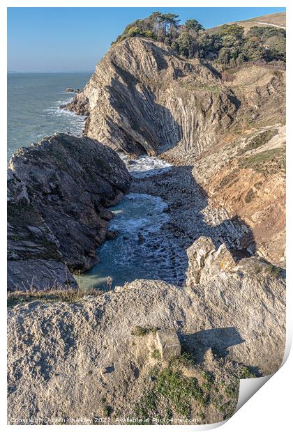 The Stair Hole at Lulworth Cove Print by colin chalkley