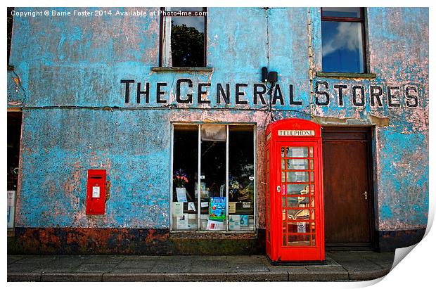 General Stores, North Pembrokeshire Print by Barrie Foster