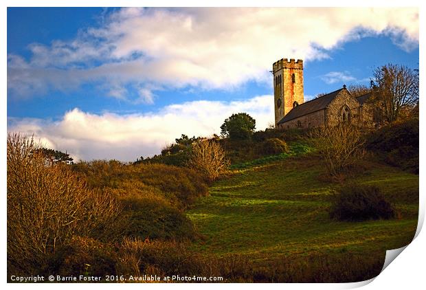 The Church of St James, Manorbier Print by Barrie Foster