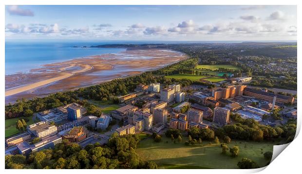 Swansea Bay University Print by Leighton Collins