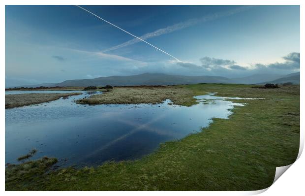 Wetlands in the Brecon Beacons Print by Leighton Collins