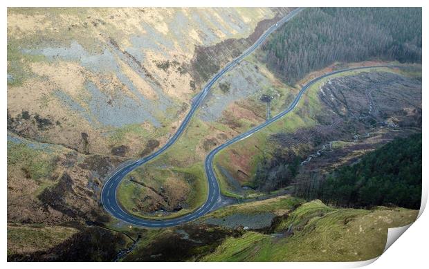 The Bwlch Mountain road Print by Leighton Collins