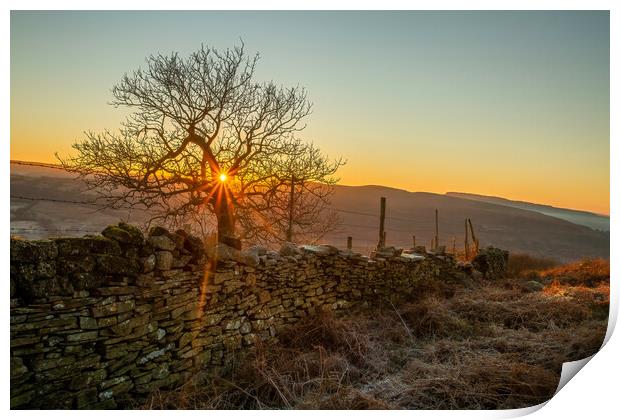 Sunrise on Gwrhyd mountain Print by Leighton Collins