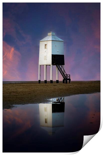 Stilted lighthouse at Burnham-on-sea Print by Leighton Collins