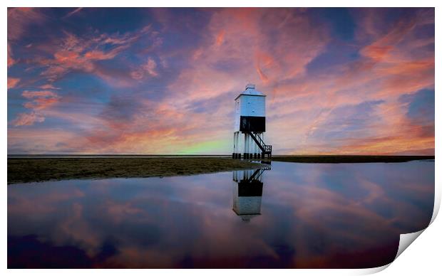 Burnham-on-sea Low Lighthouse Print by Leighton Collins