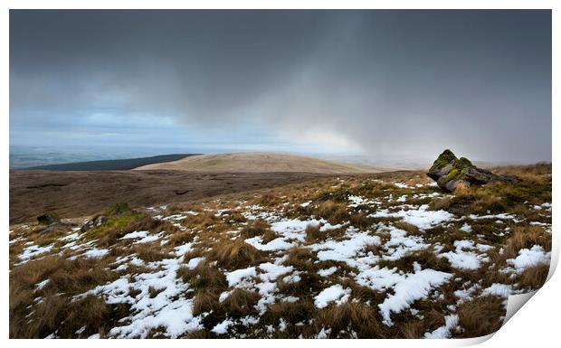 Winter on the Brecon Beacons Print by Leighton Collins