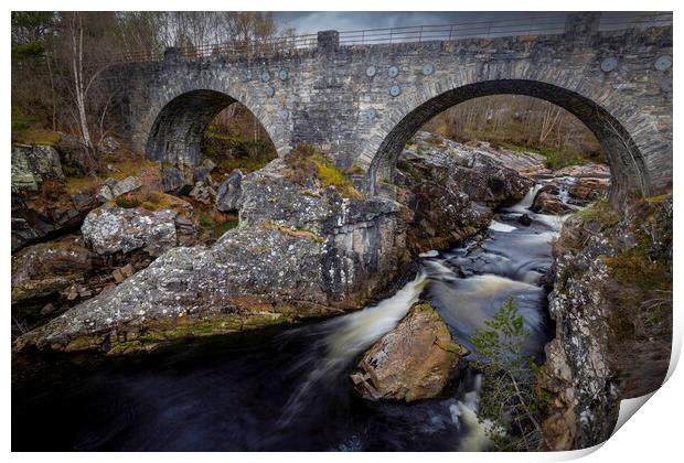 Silver Bridge at Black Water Falls Print by Leighton Collins