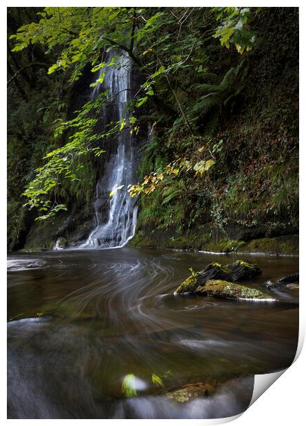 Waterfall country in Wales Print by Leighton Collins