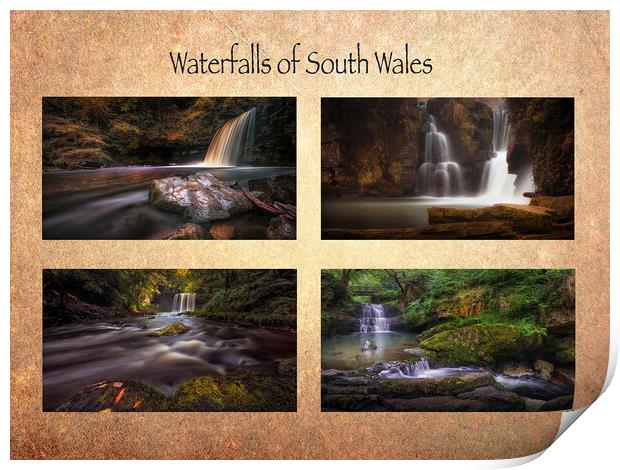 Waterfalls of South Wales Print by Leighton Collins
