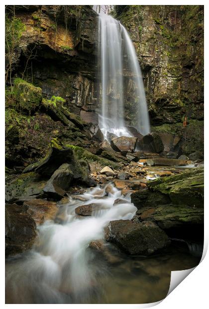 Melincourt waterfall Print by Leighton Collins